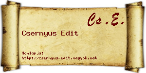 Csernyus Edit névjegykártya
